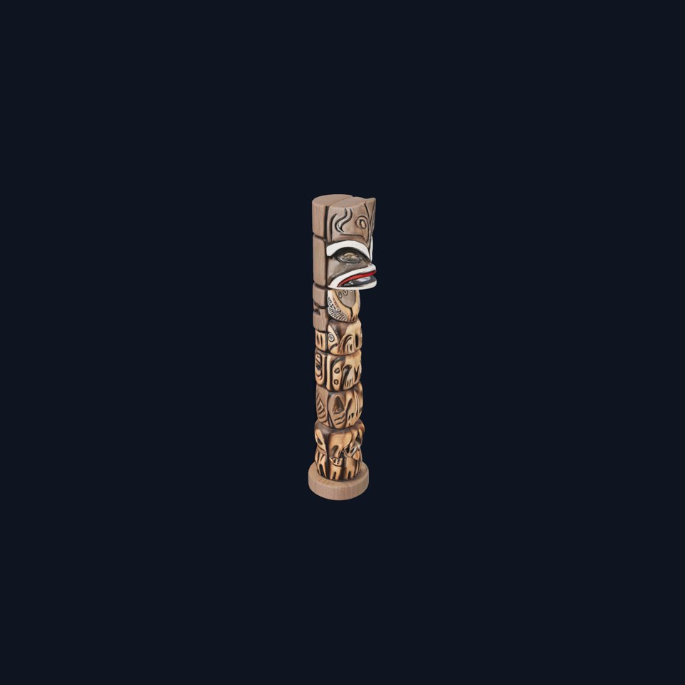 Traditional Wooden Totem Pole Model Pack